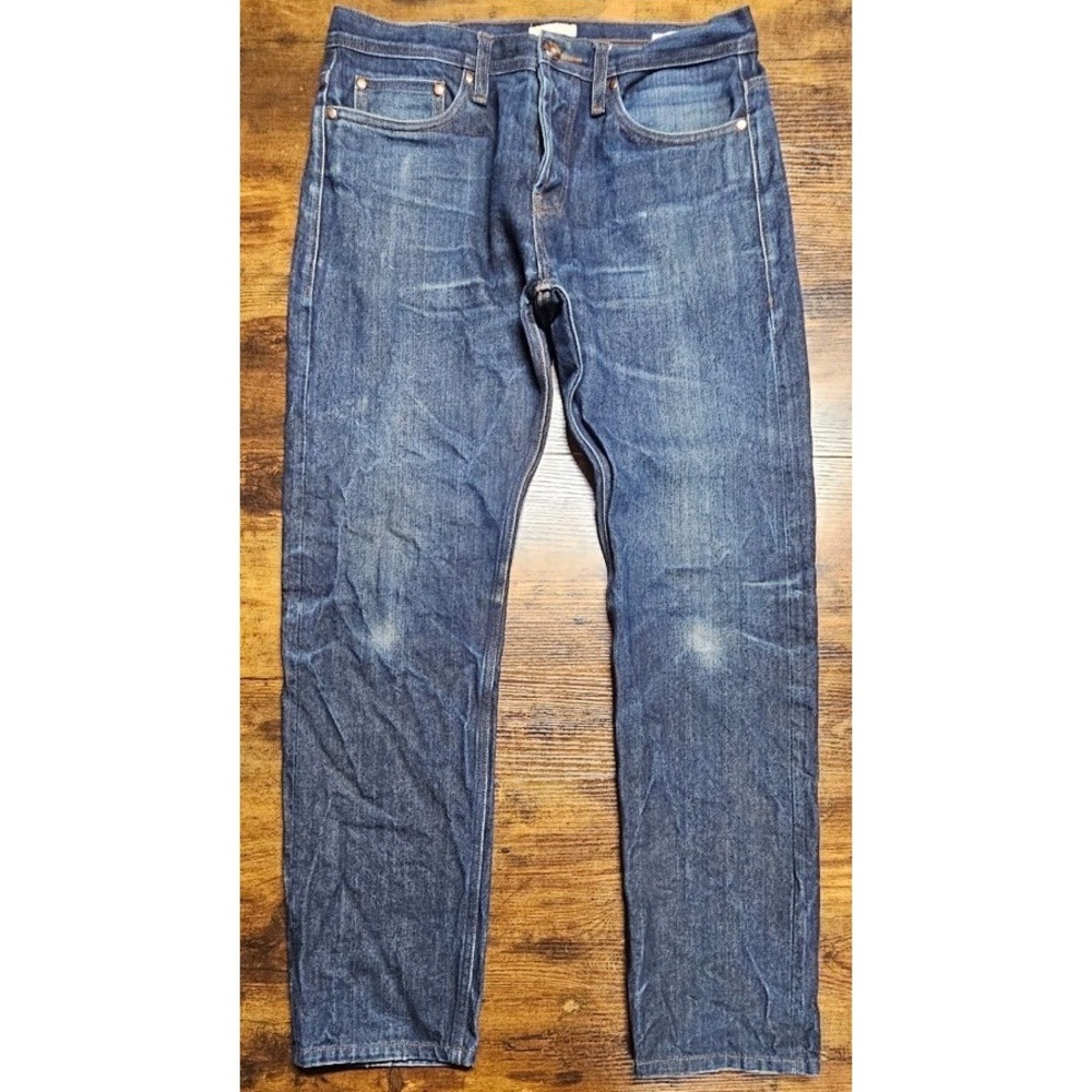 The Unbranded Brand Jeans‎ Men's 34x32 Blue Raw Selvedge Denim Tapered UB201